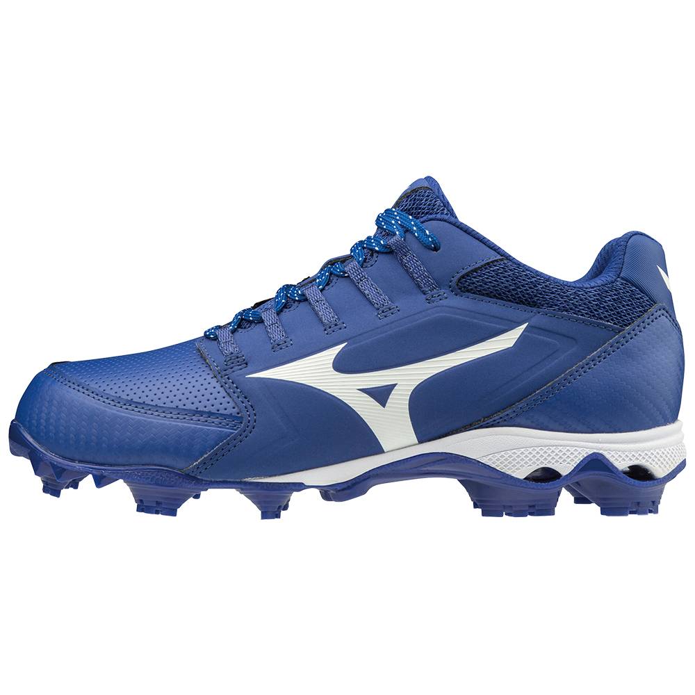 Mizuno 9-Spike Advanced Finch Elite 4 TPU Molded - Bayan Softball Ayakkabı - Kraliyet Mavisi/Beyaz T